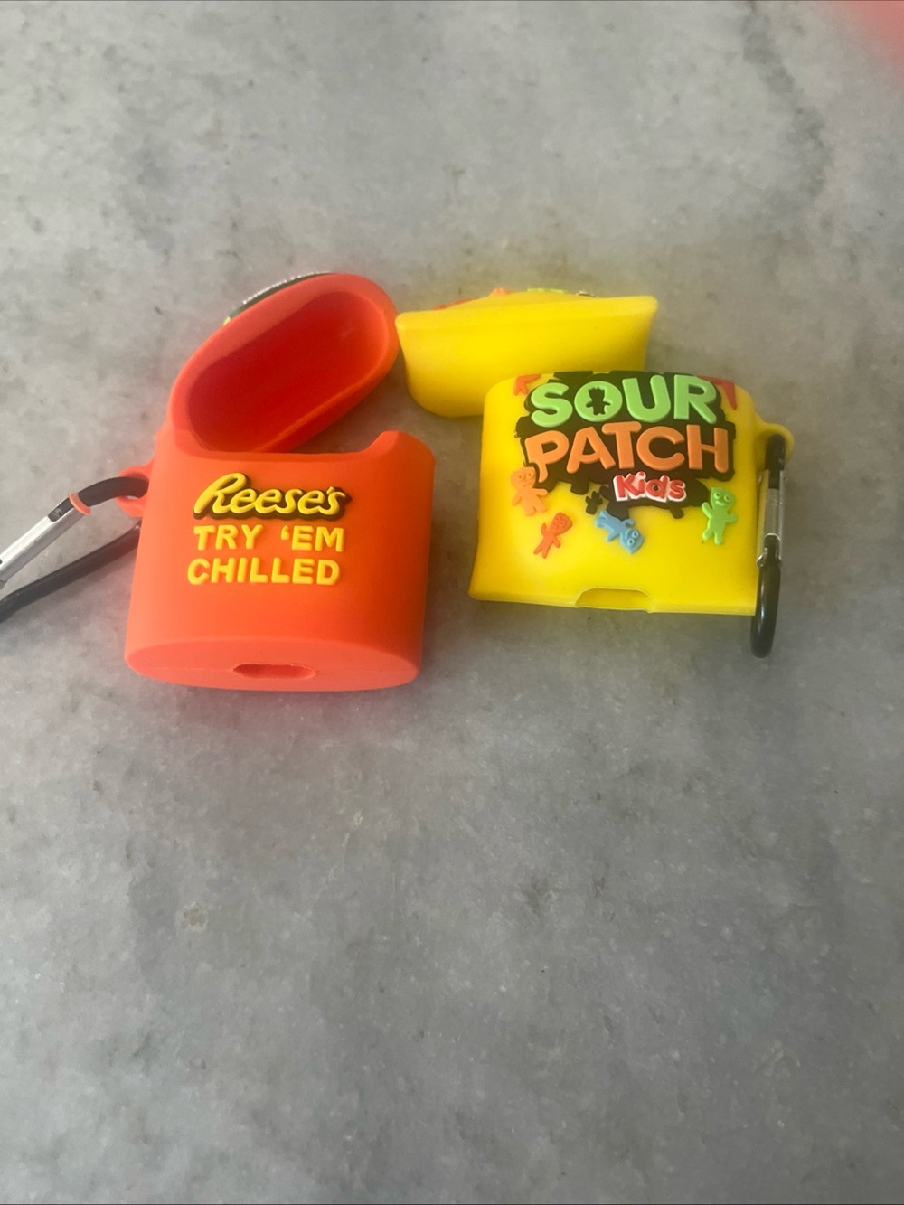Reese's & Sour Patch Kids Silicone AirPod Cases - Orange & Yellow